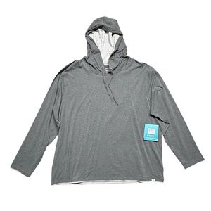 Coolibar Oasis Mens Pullover Hoodie Size XXL Gray UPF 50 Sun Protection Outdoors